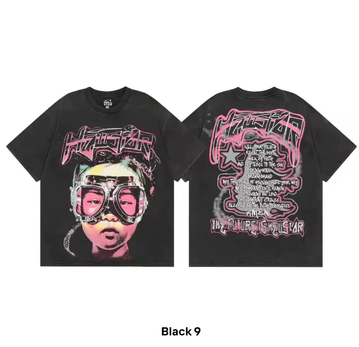 Hellstar "The Future Is Hellstar" Goggle Portrait Graphic Tee – Black