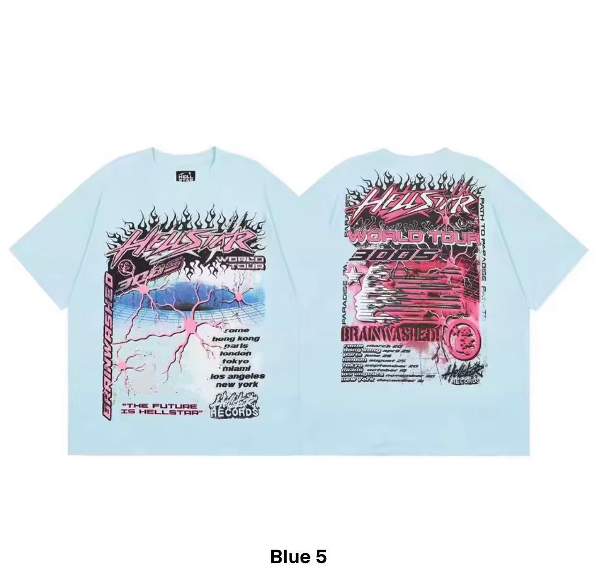 Hellstar "Brainwashed 3005" World Tour Graphic Tee – Pink