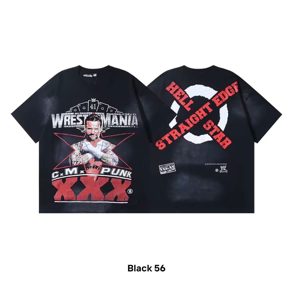 Hellstar x WWE CM Punk "WrestleMania 41" Graphic Tee – Black