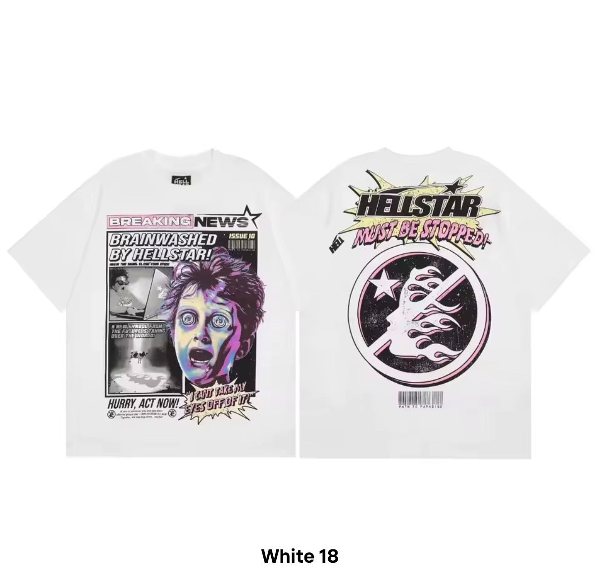 Hellstar "Brainwashed" Tabloid Graphic Tee – White