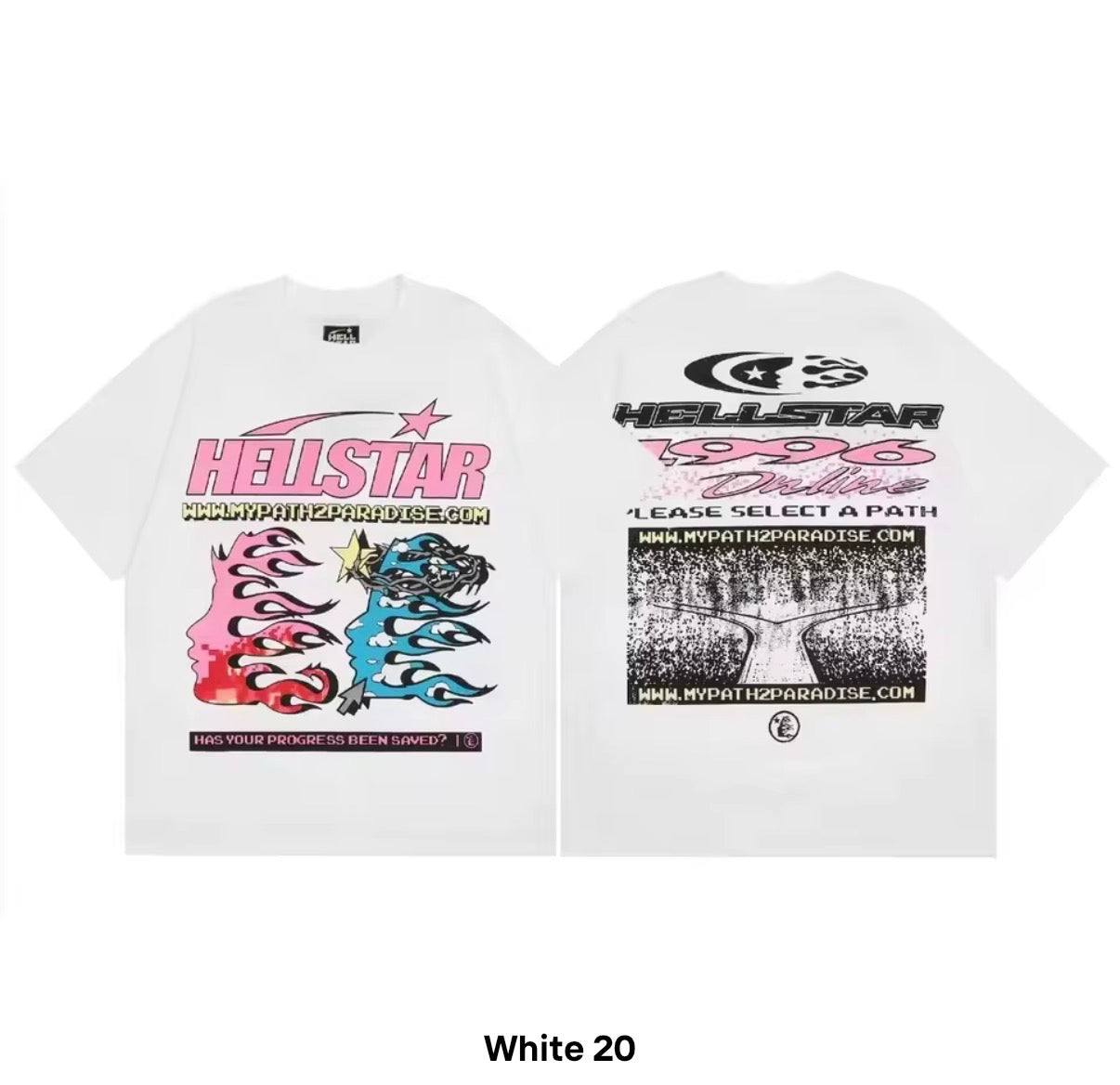Hellstar "1996 Online" Y2K Graphic Tee – White