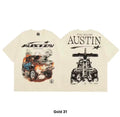 Hellstar x Post Malone "AUSTIN" Album Graphic Tee – Gold/Cream