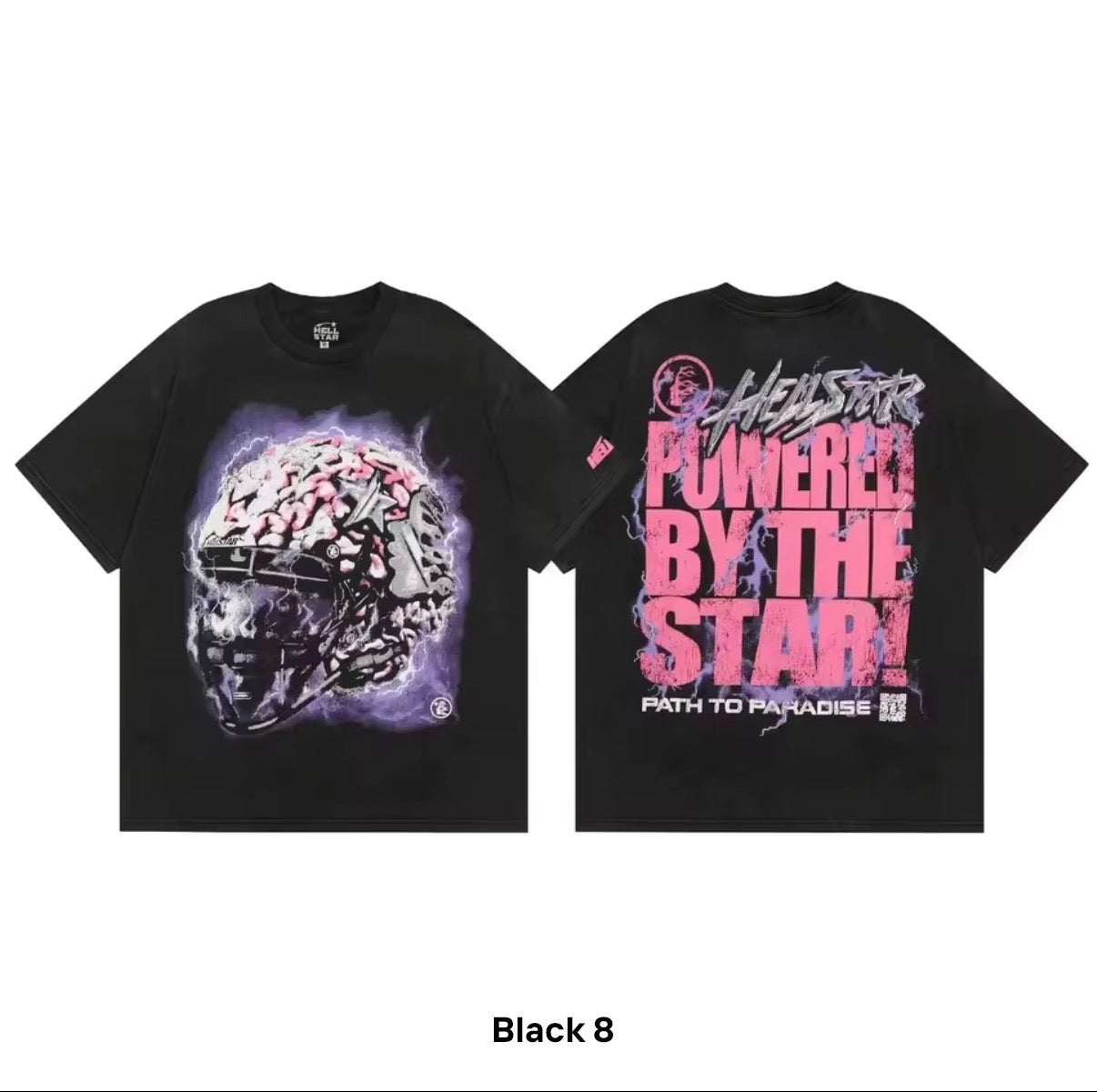 Hellstar "Powered by the Star" Brain Helmet Graphic Tee – Black