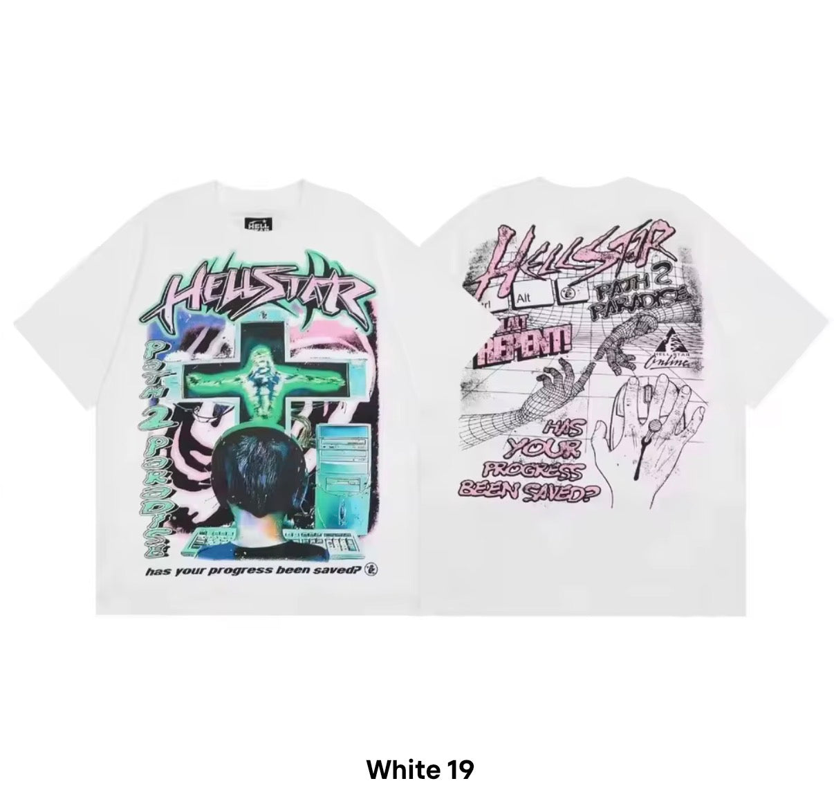 Hellstar "Has Your Progress Been Saved?" Graphic Tee – White