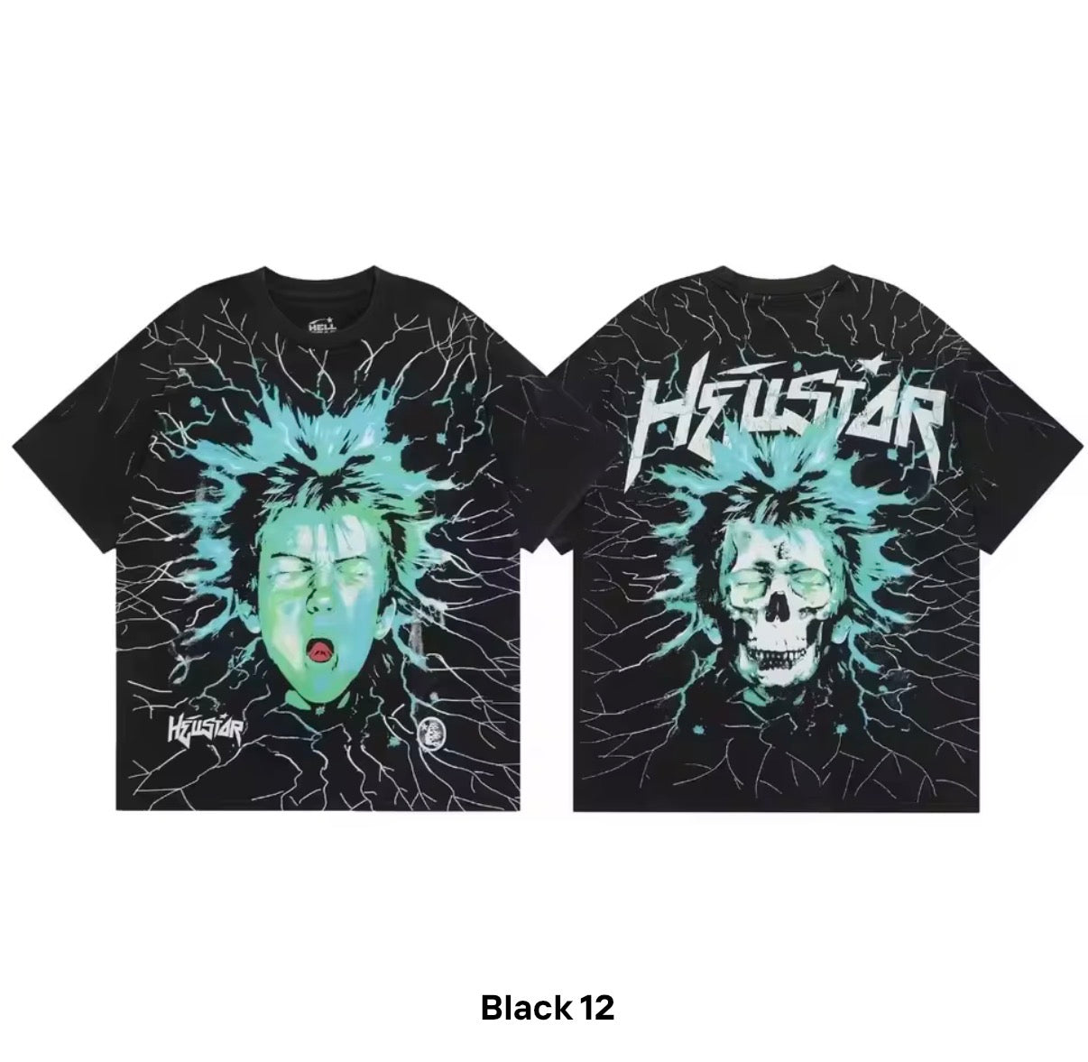 Hellstar Electric Skull Portrait Graphic Tee – Black