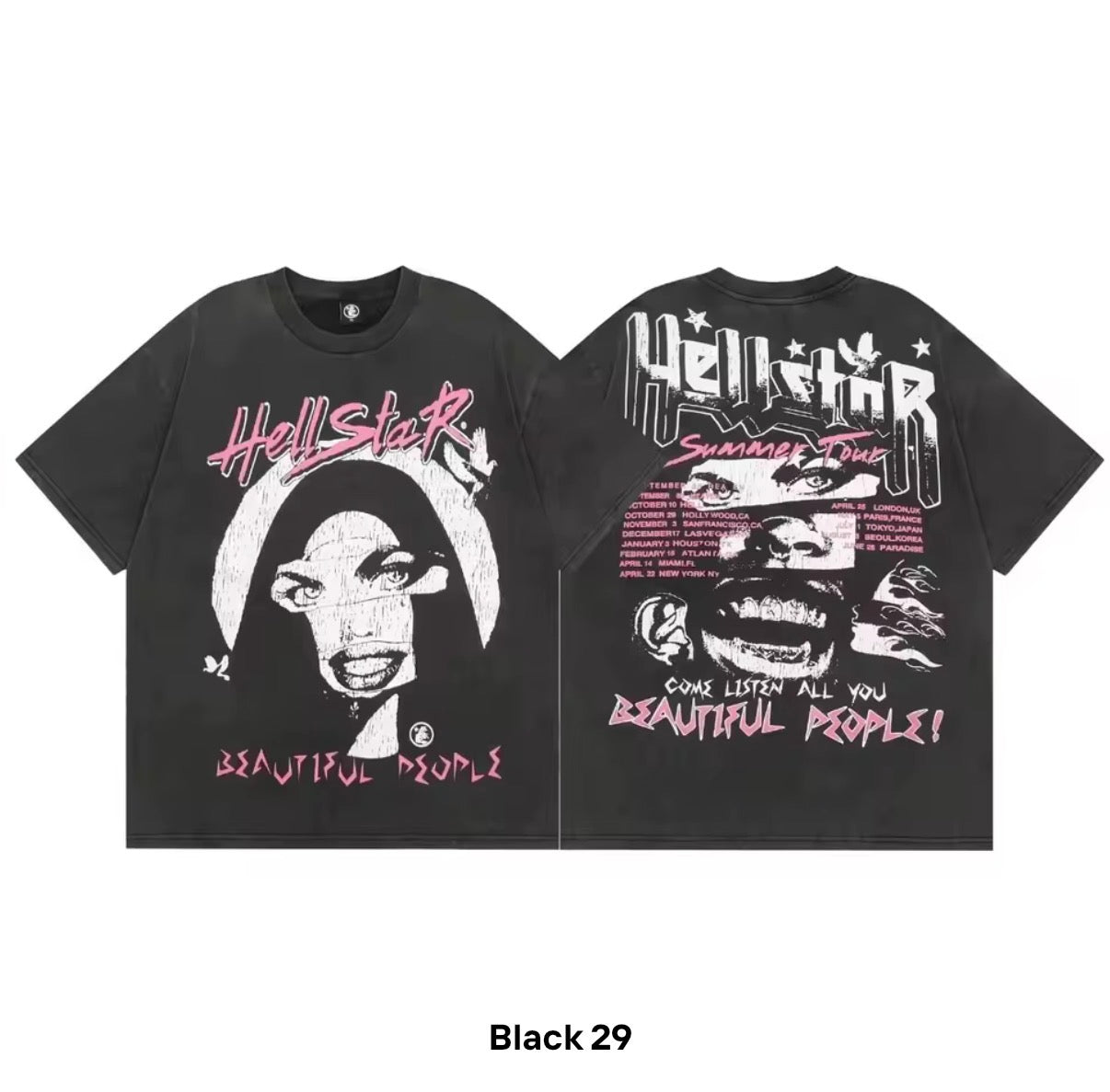 Hellstar "Beautiful People" Summer Tour Graphic Tee – Black