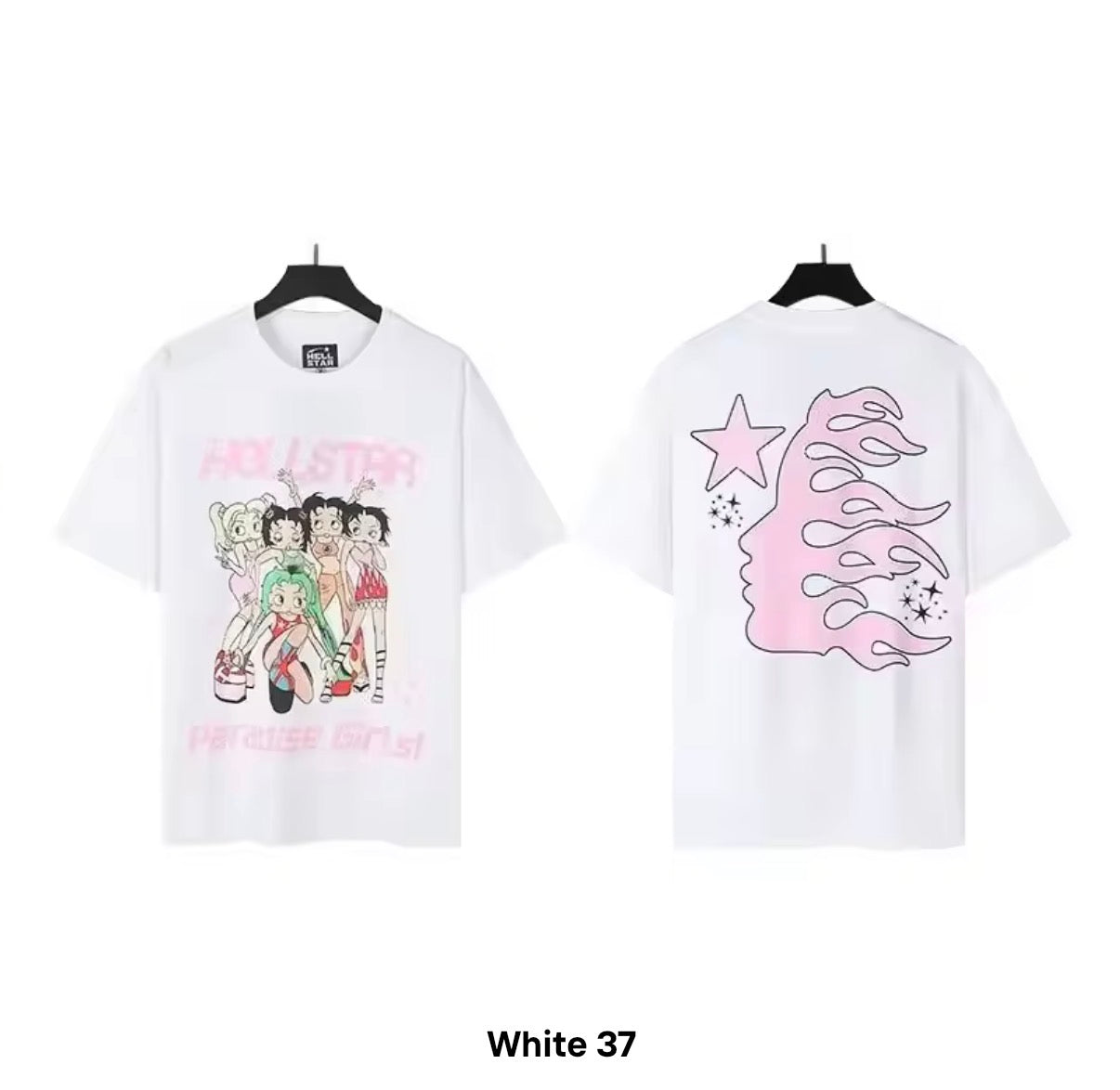 Hellstar "Paradise Girls" Anime Graphic Tee – White